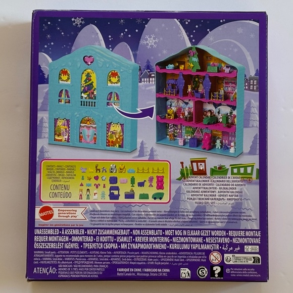 Mattel POLLY POCKET Christmas Advent Calendar Mini Doll / House 24 Surprises NEW - Picture 2 of 7